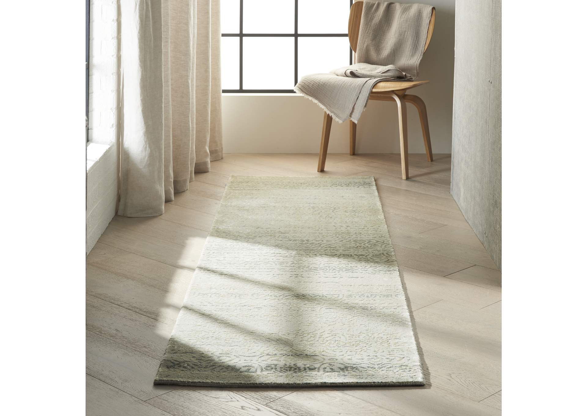 Calvin Klein Home Maya MAY04 Abalone 8' Runner Hallway Rug,Nourison