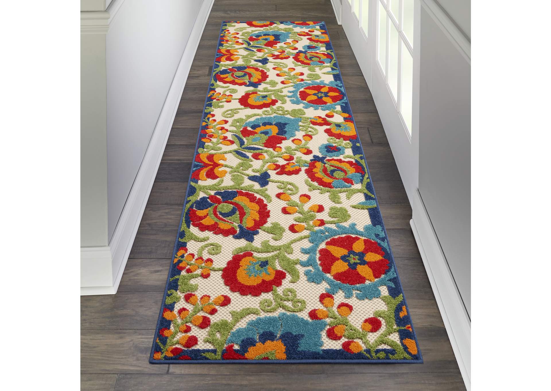 Nourison Aloha 8' Runner Multicolor Hallway Area Rug,Nourison