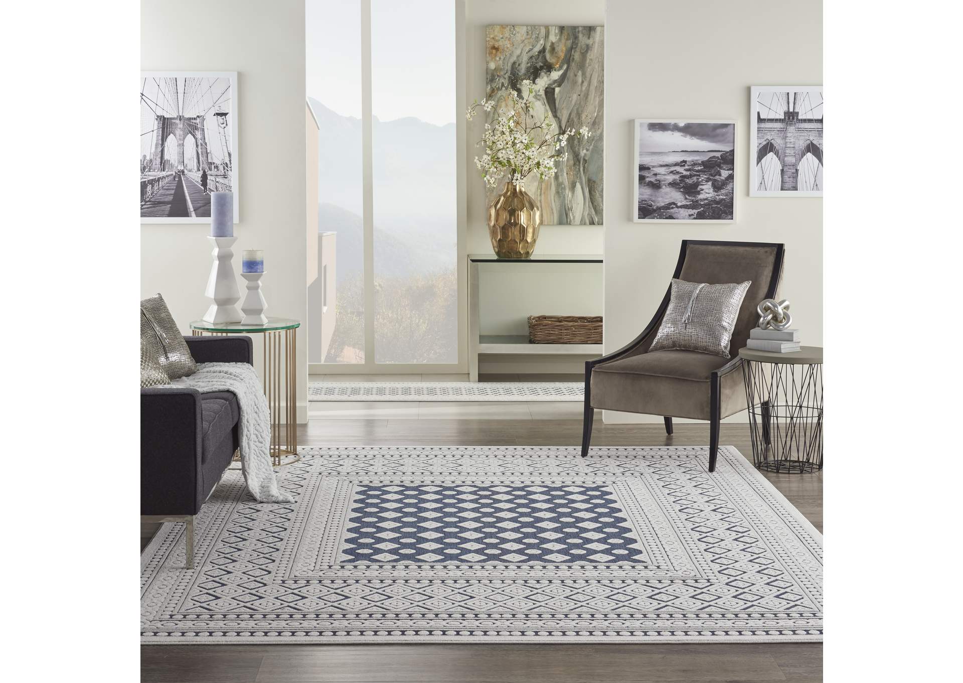 Nourison Key Largo 9'x12' Blue Area Rug,Nourison