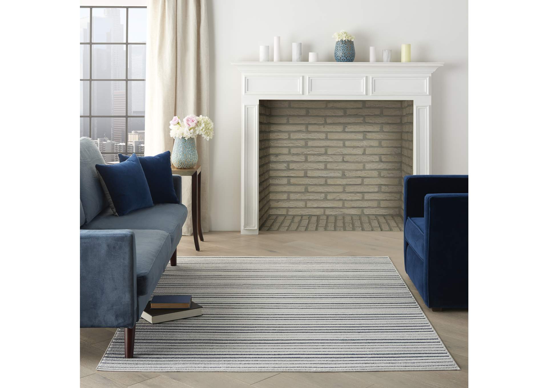 Nourison Key Largo 5'x7' Blue Area Rug,Nourison
