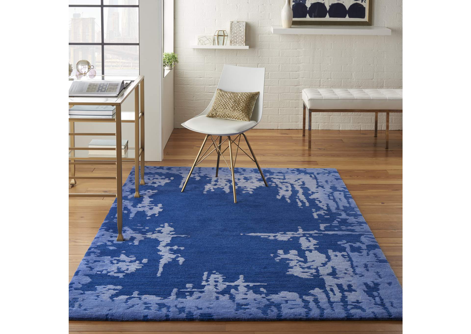 Nourison Symmetry SMM02 Navy Blue 5'x8' Area Rug,Nourison