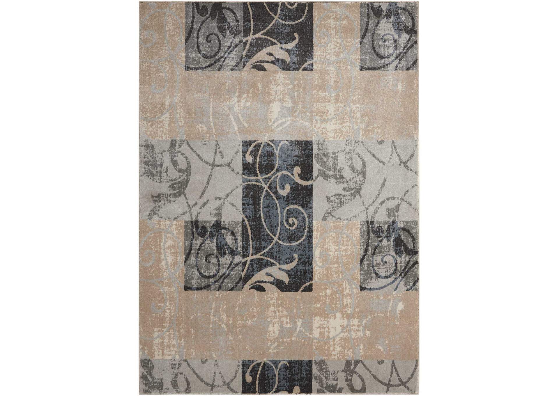 Nourison Maxell MAE03 Black and Beige 9'x13' Oversized Rug,Nourison