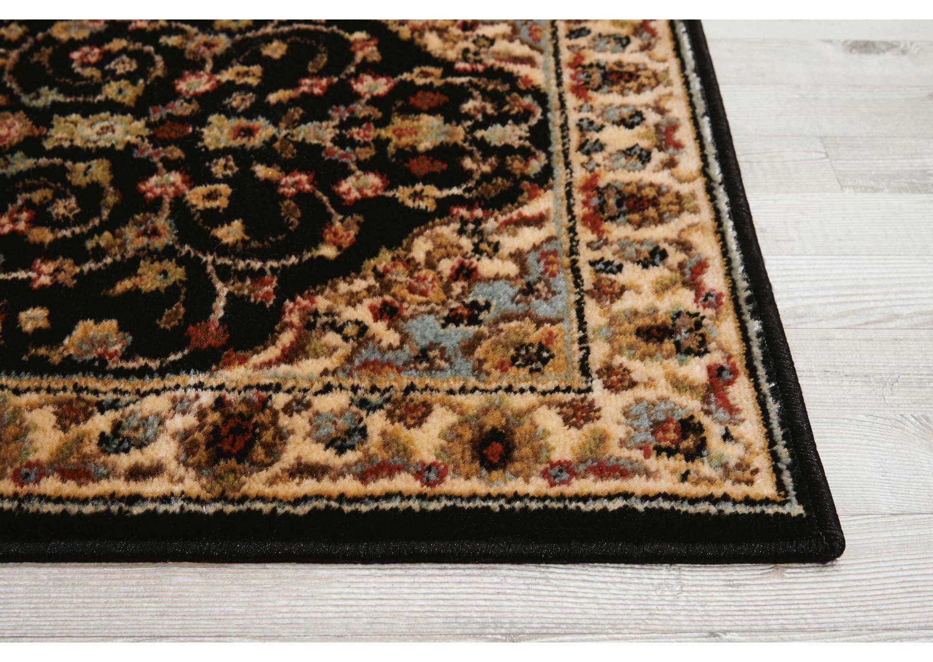 Nourison Delano DEL04 Black 8' Runner Hallway Rug,Nourison