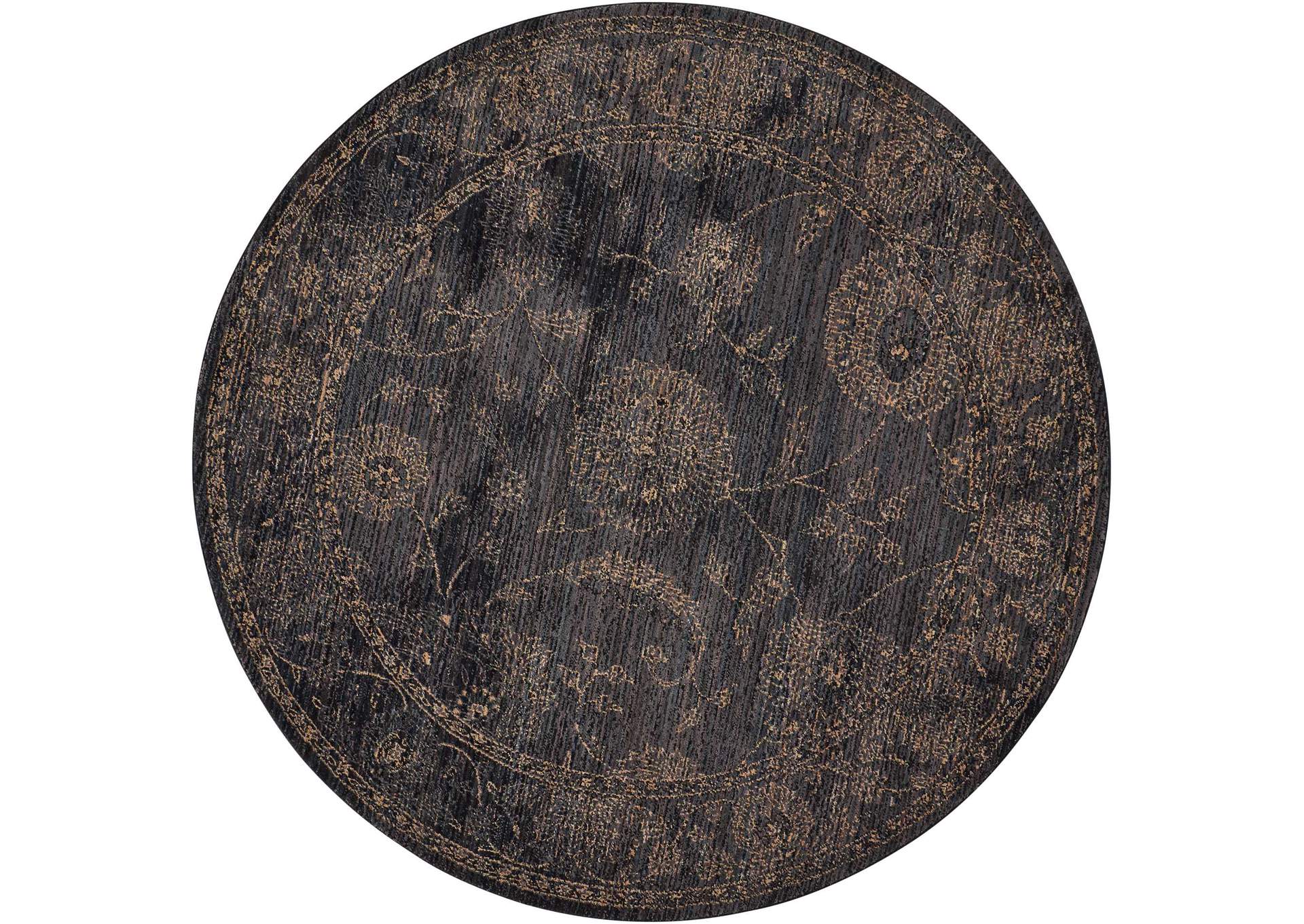 Nourison 2020 NR202 Charcoal 8' Round Area Rug,Nourison