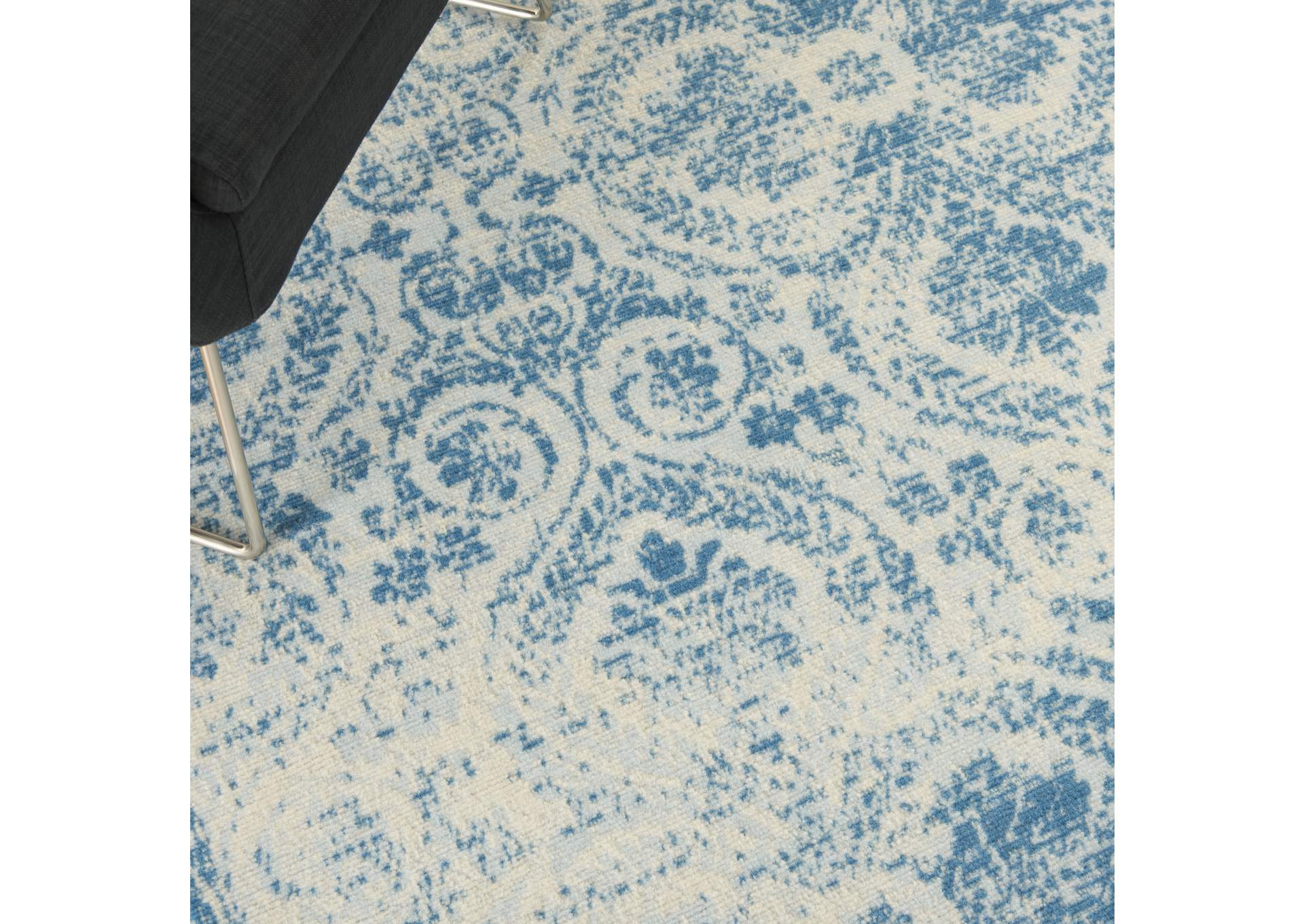 Nourison Jubilant JUB05 Teal Blue 5'x7' Vintage Area Rug,Nourison