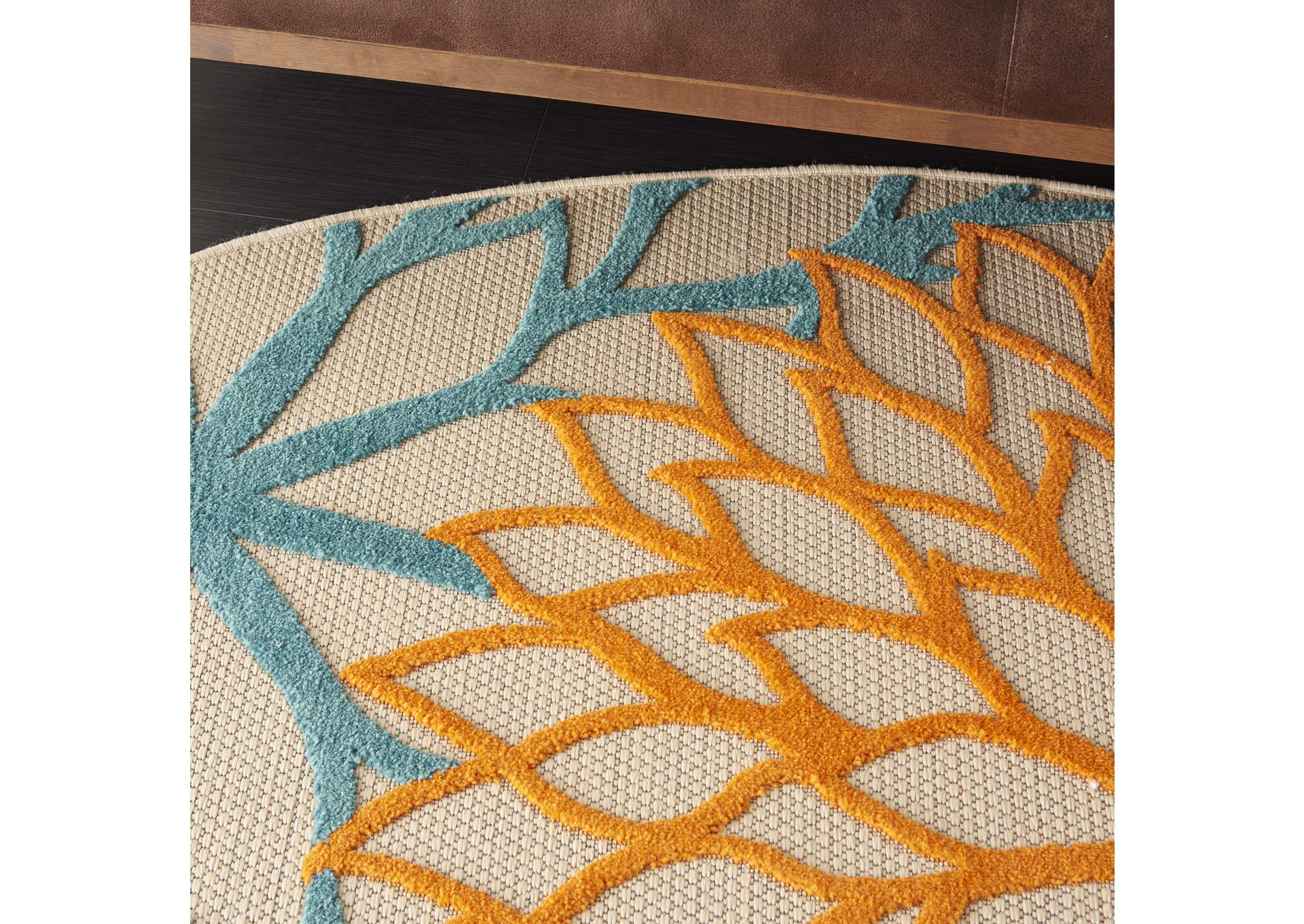 Nourison Aloha ALH05 Multicolor 8' Round Large Indoor-outdoor Rug,Nourison