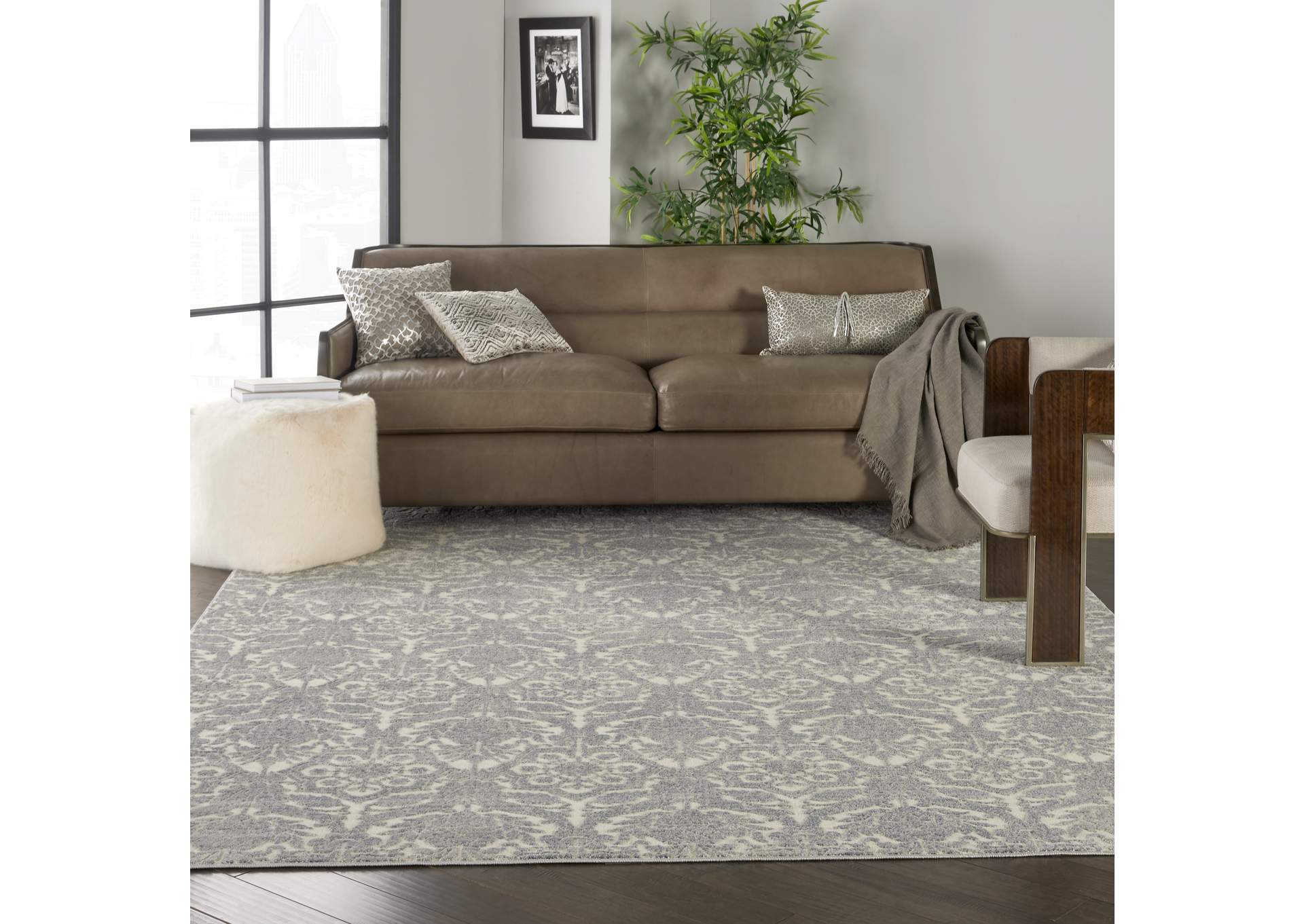 kathy ireland Home Sahara KI390 Grey and Ivory 9'x13' Oversized Rug,Nourison