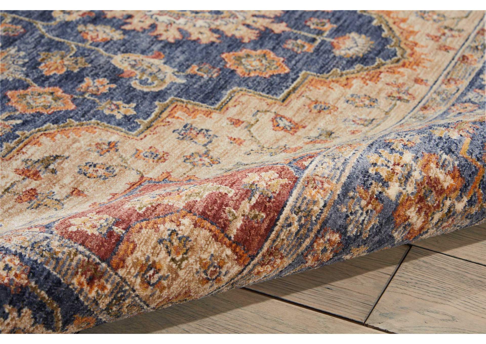 Nourison Lagos LAG01 Blue Multicolor 8'x10' Large Low-pile Rug,Nourison