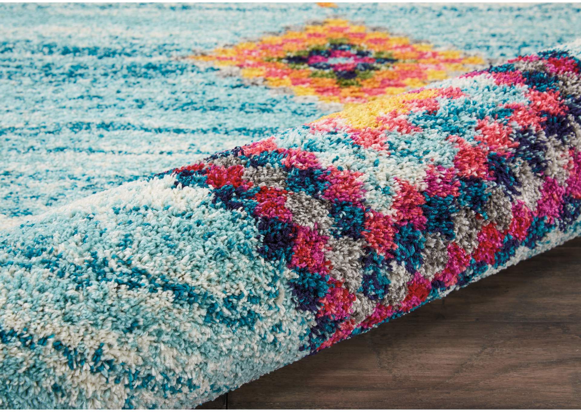 Nourison Nomad NMD04 Aqua Multicolor 8'x11' Oversized Rug,Nourison