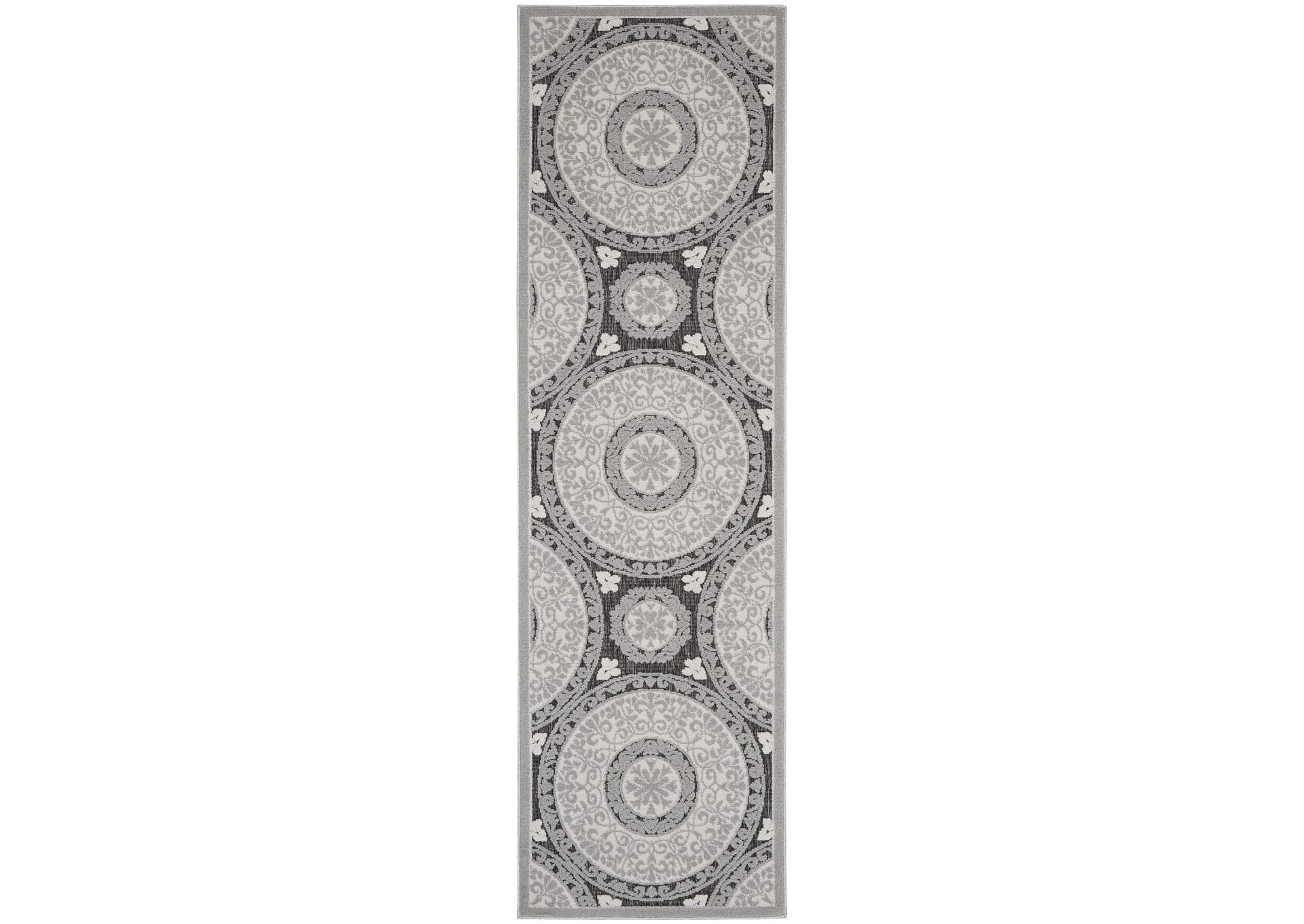 Nourison Key Largo 10' Runner Grey Area Rug,Nourison
