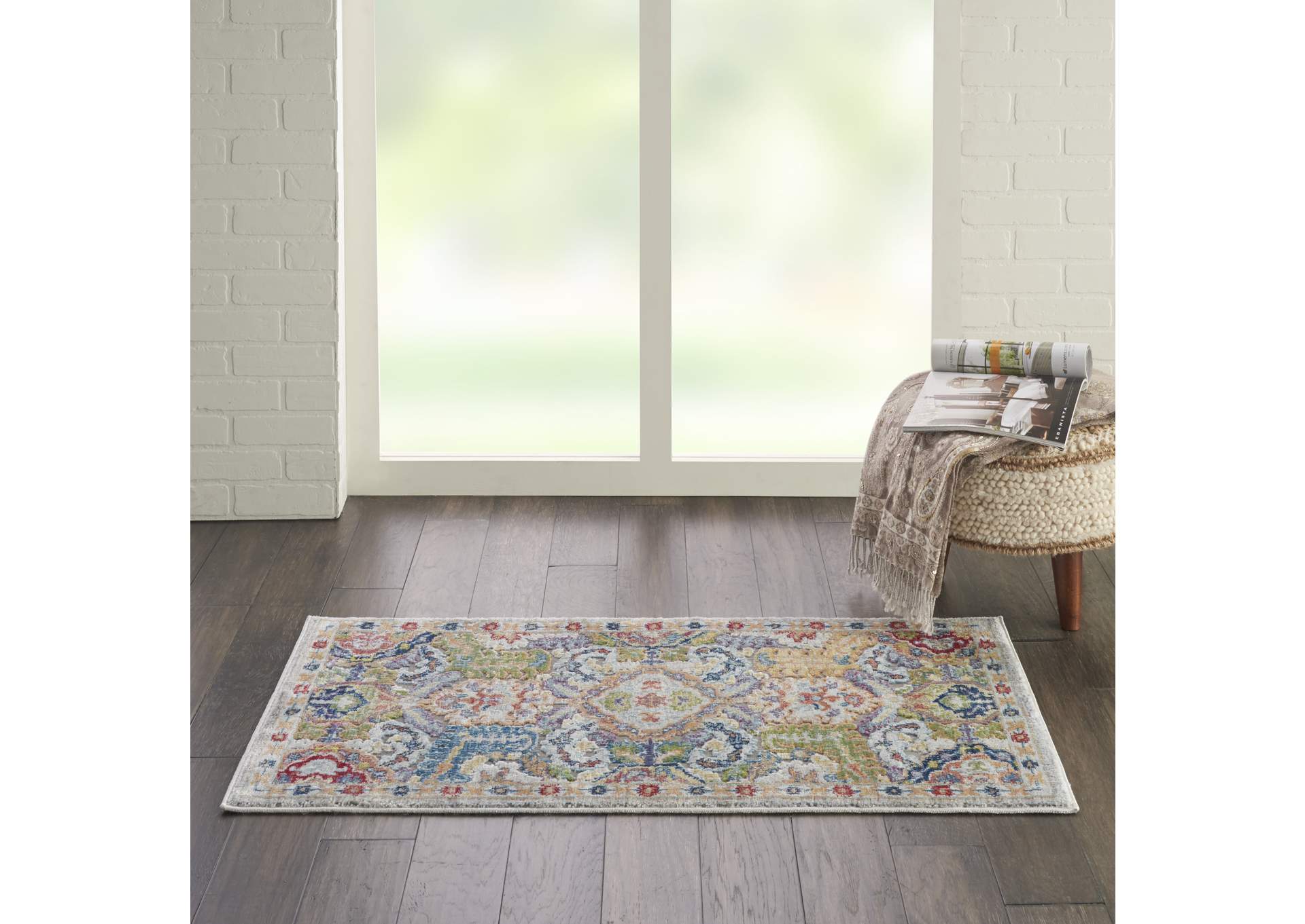 Nourison Ankara Global ANR12 Grey Multicolor Persian Area Rug,Nourison