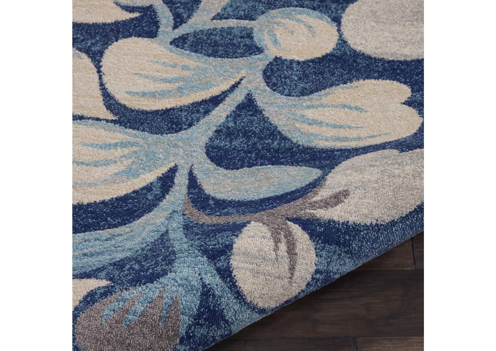 Nourison Tranquil TRA03 Navy Blue 8'x10' Large Rug,Nourison