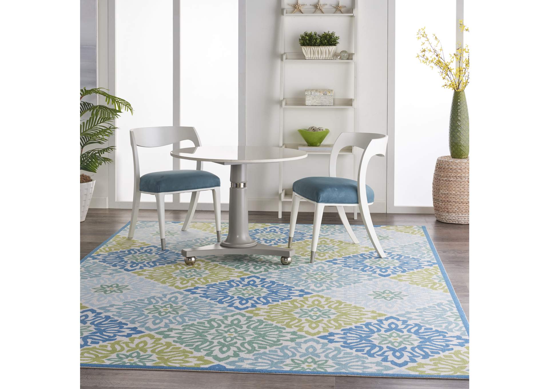 Waverly Sun N Shade SND23 Blue 8'x11' Rug,Nourison