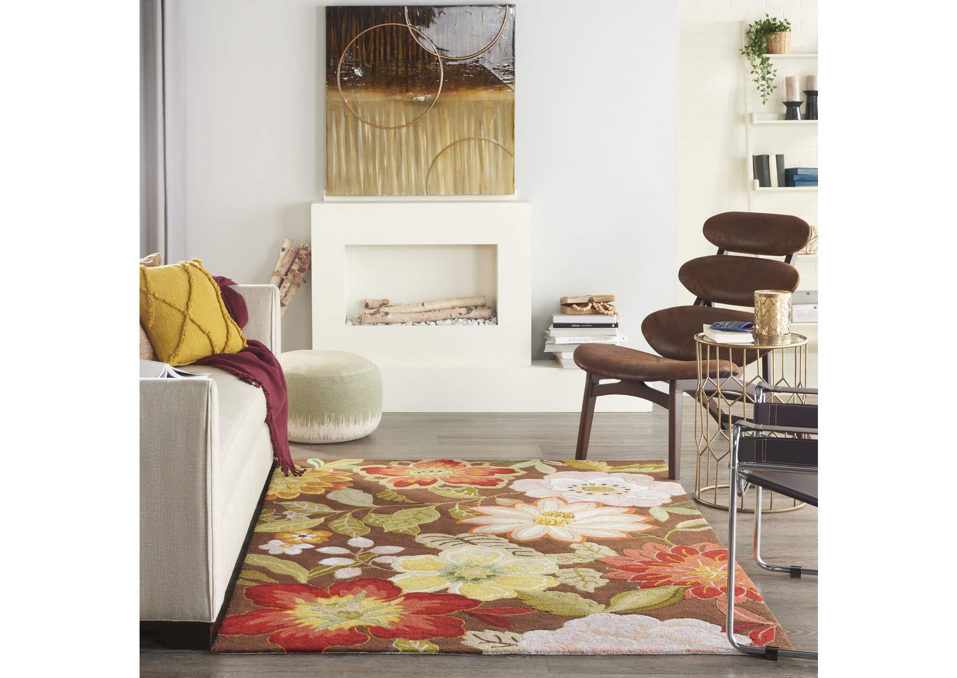 Nourison Fantasy FA18 Brown 5'x8' Area Rug,Nourison