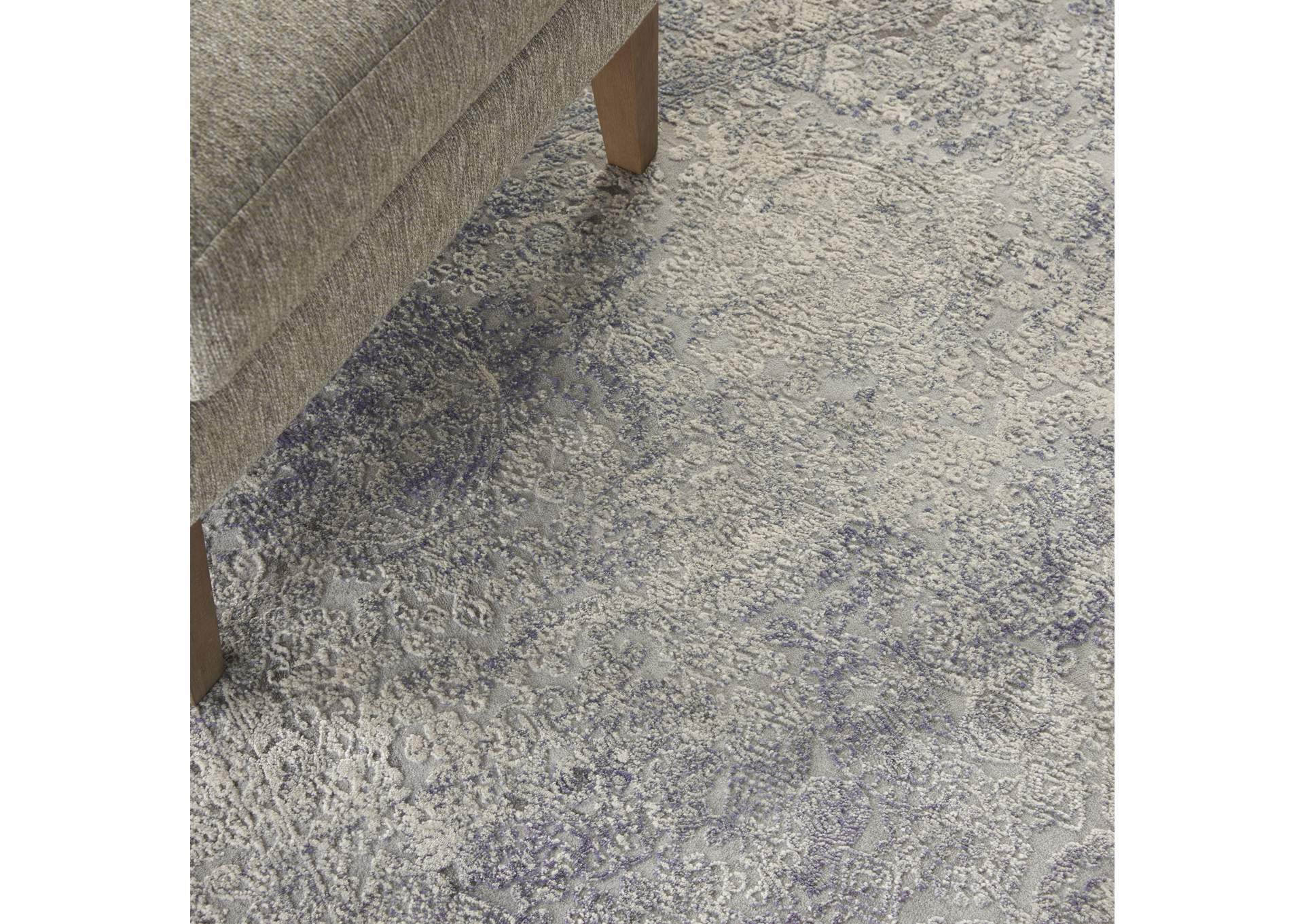 Nourison Rustic Textures RUS09 Ivory and Slate Blue 5'x7' Area Rug,Nourison