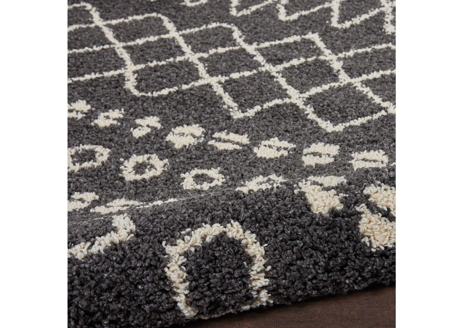 Nourison Moroccan Shag MRS02 Black 8'x11' Oversized Rug,Nourison