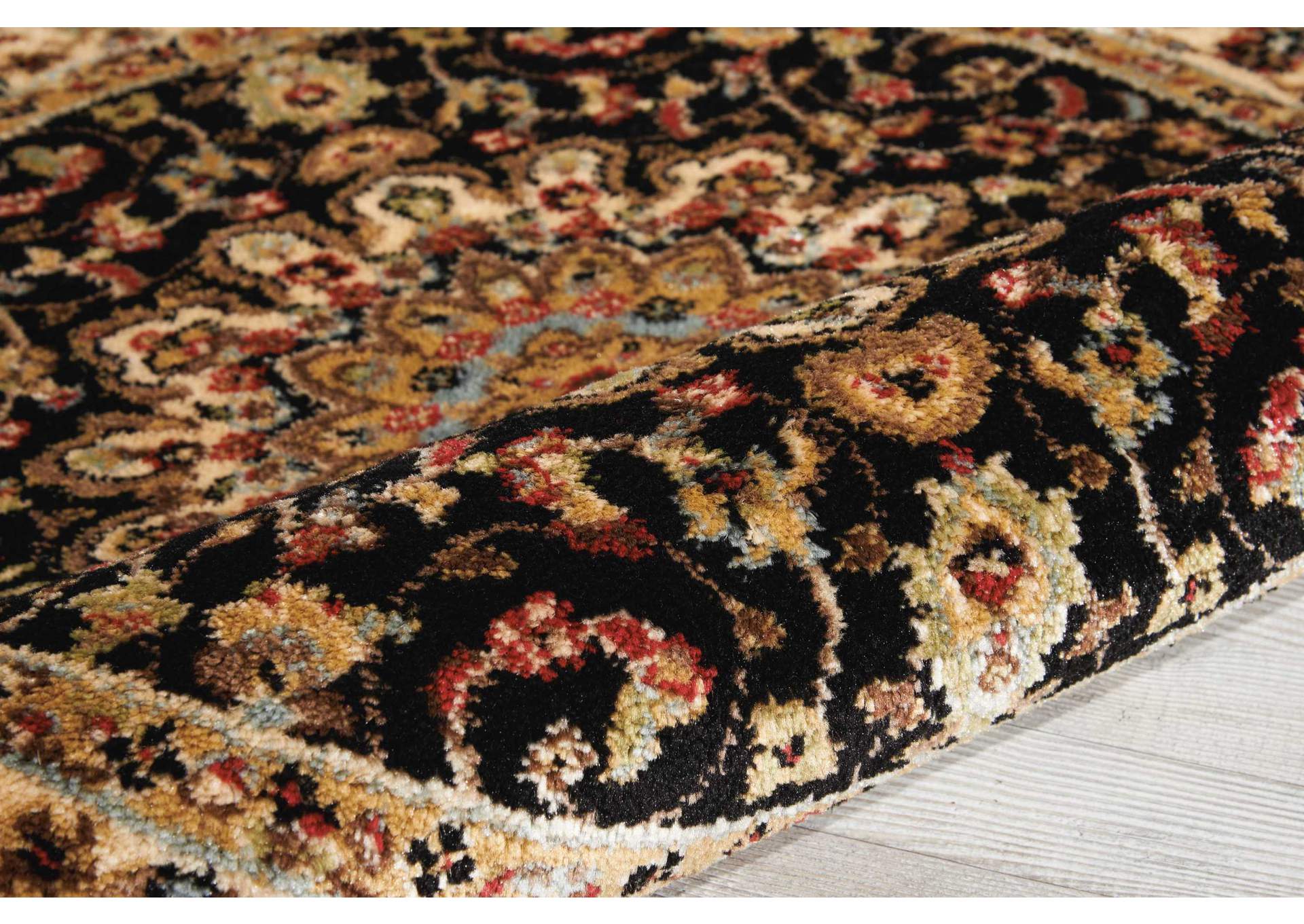 Nourison Delano DEL04 Black 3' Round Area Rug,Nourison