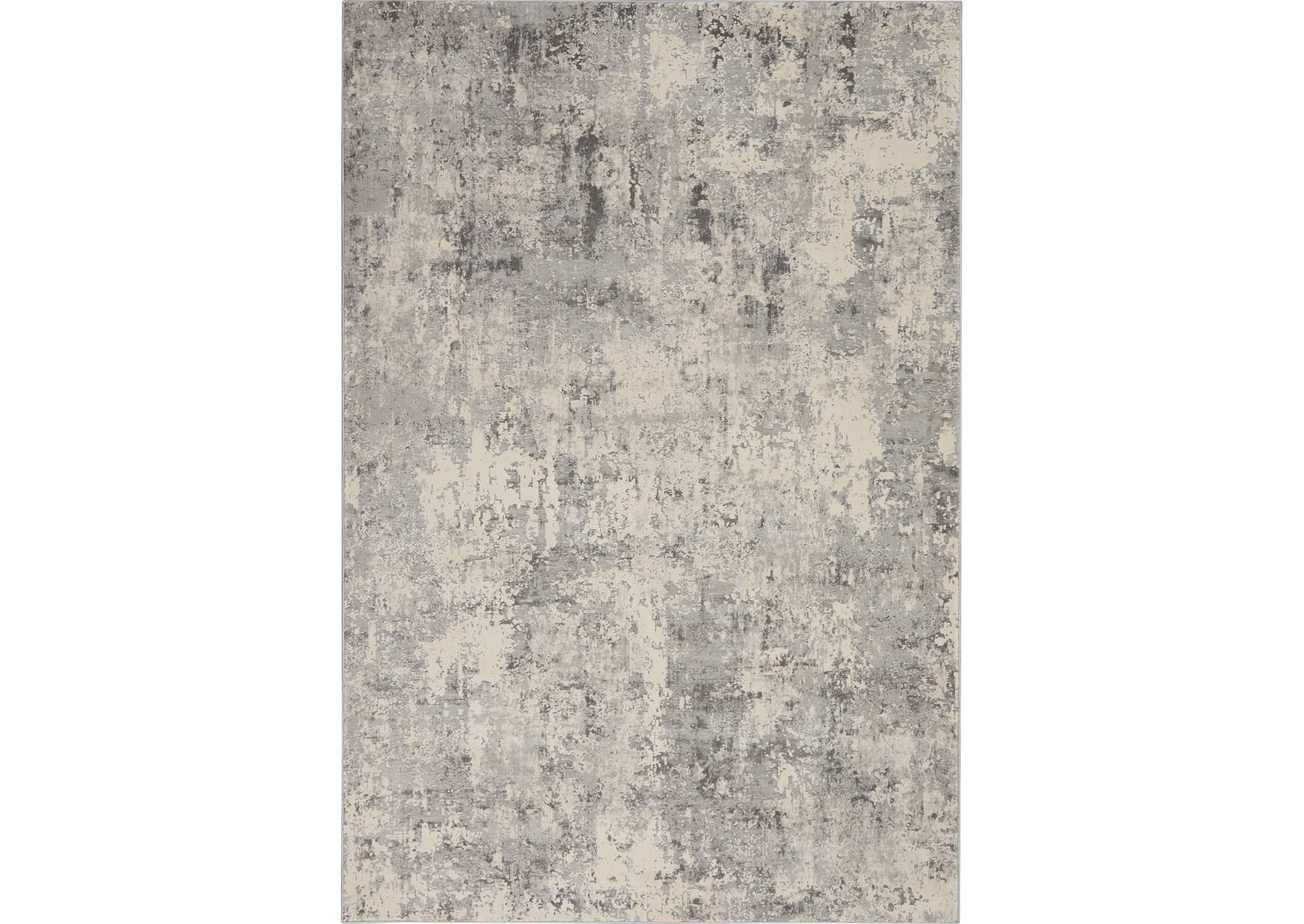 Nourison Rustic Textures RUS07 Ivory and Grey 5'x7' Abstract Area Rug,Nourison