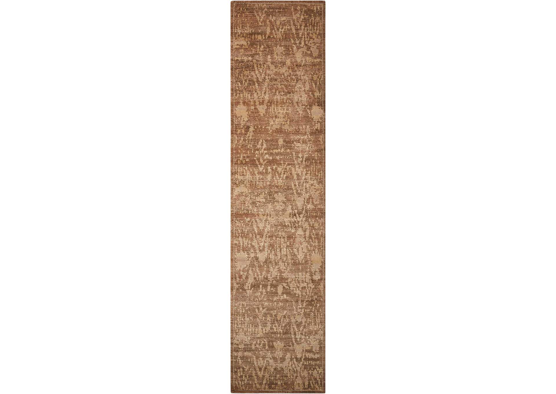 Nourison Silken Allure SLK17 Brown 10' Runner Hallway Rug,Nourison