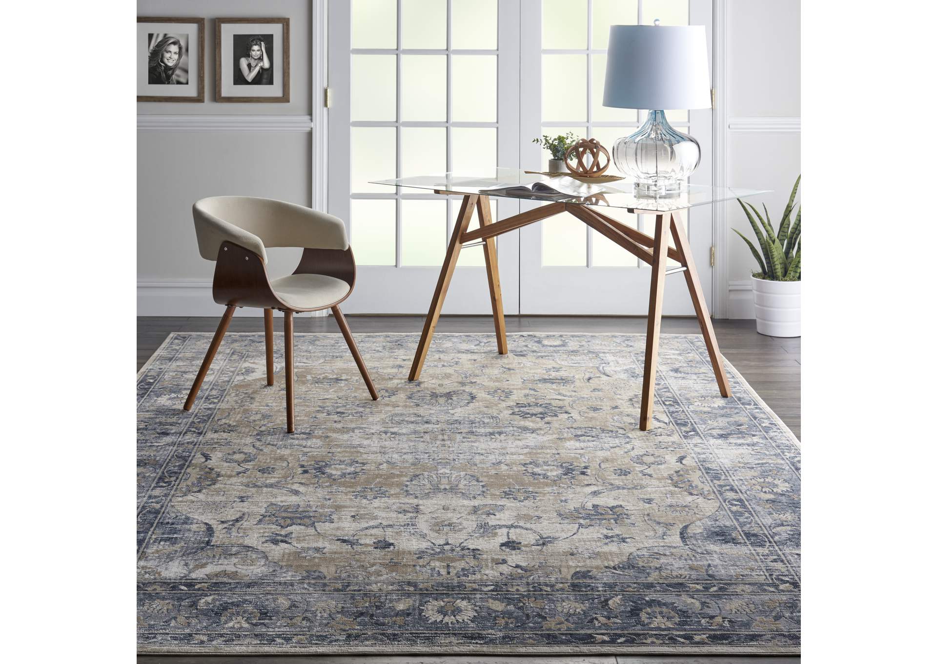 Malta by kathy ireland Home MAI13 Blue/Ivory 9'x12' Area Rug,Nourison