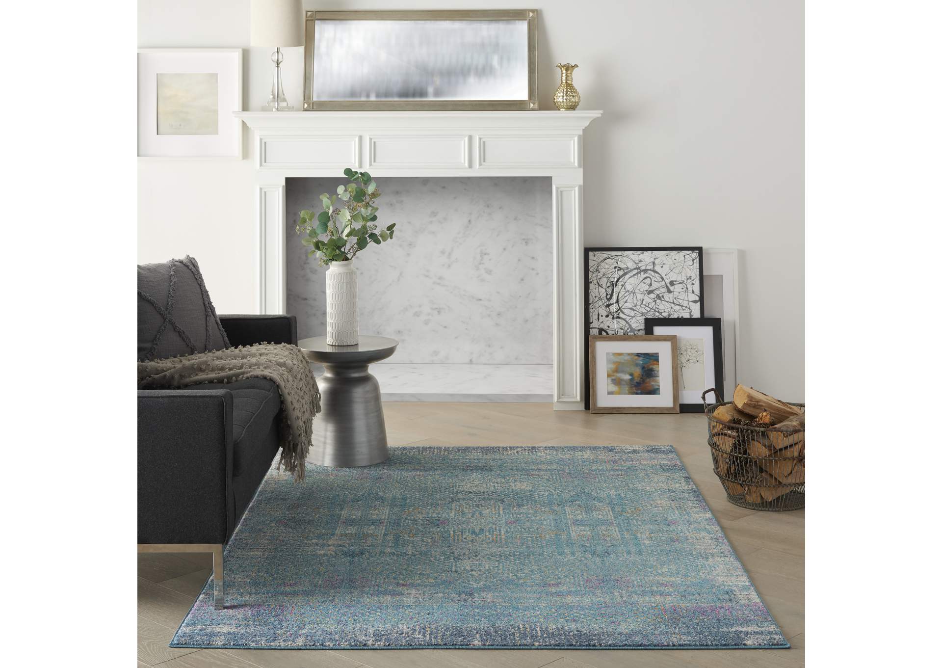 Nourison Passion 5'x7' Blue Area Rug,Nourison