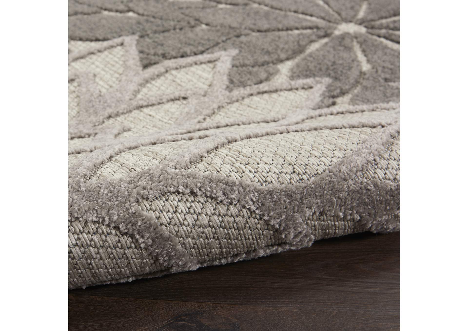 Nourison Aloha 8' Round Silver Grey Area Rug,Nourison