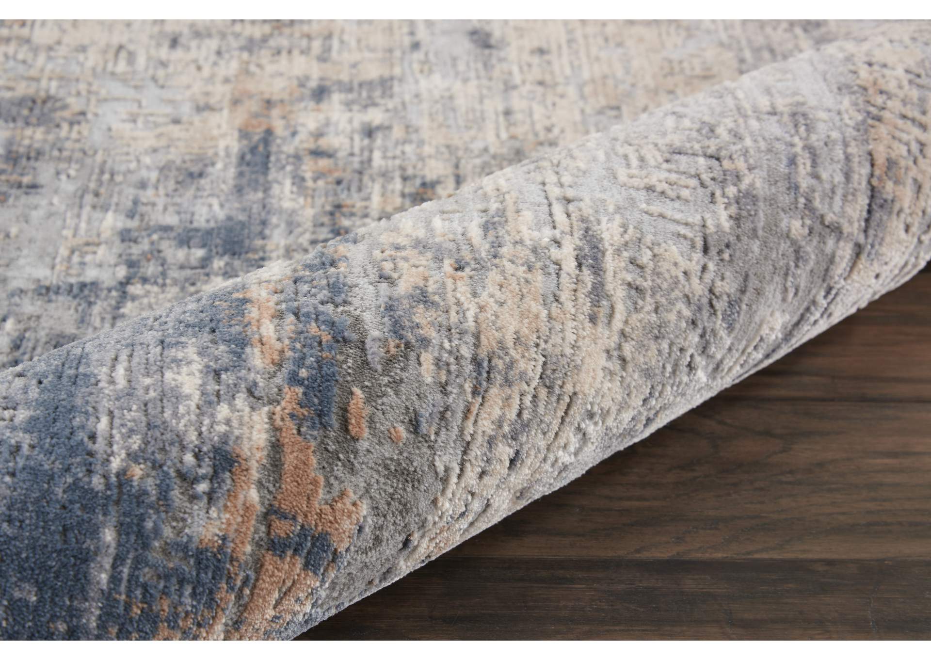 Nourison Rustic Textures RUS01 Grey and Beige 8' Runner Hallway Rug,Nourison