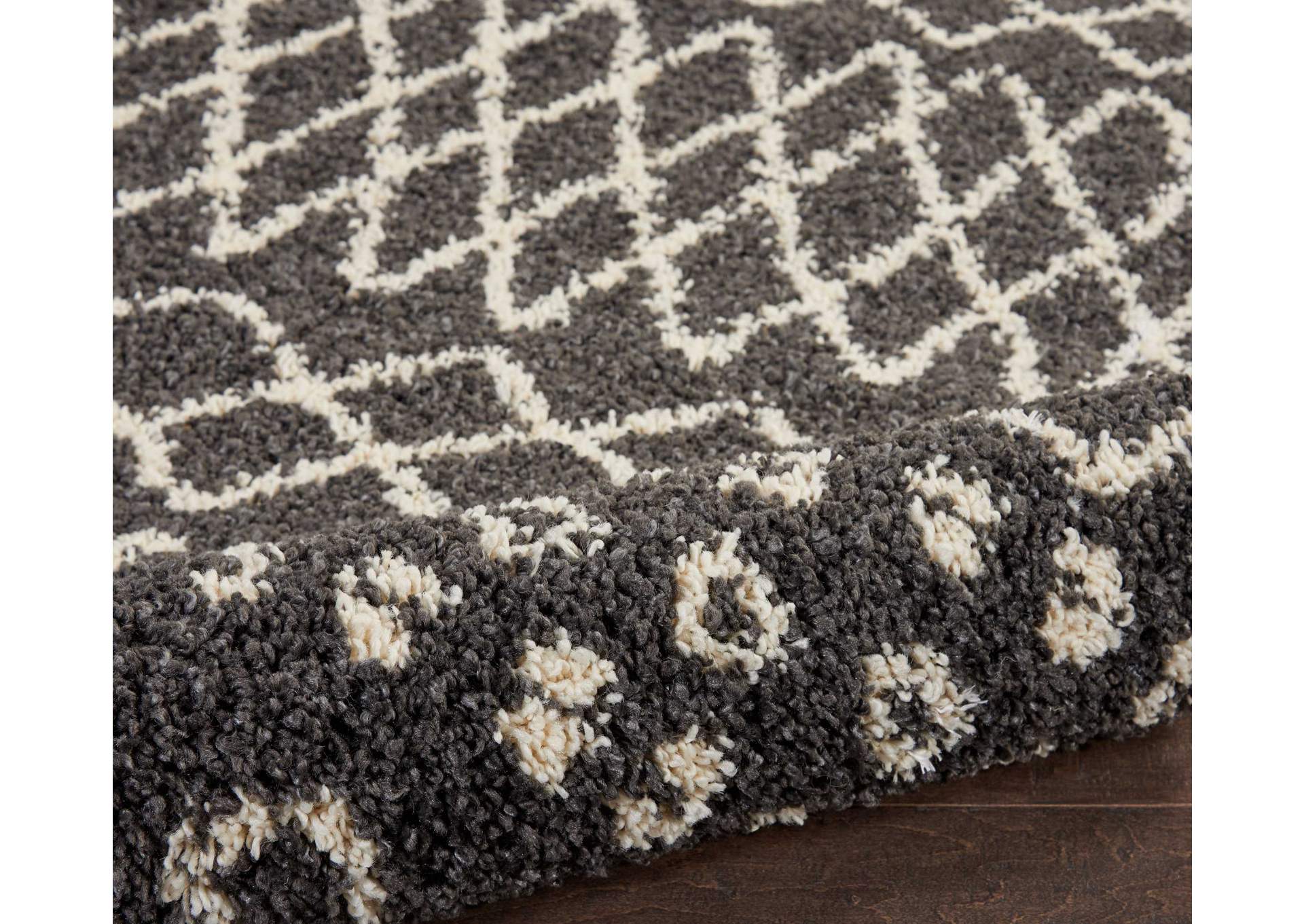 Nourison Moroccan Shag MRS02 Black 8' Runner Hallway Rug,Nourison