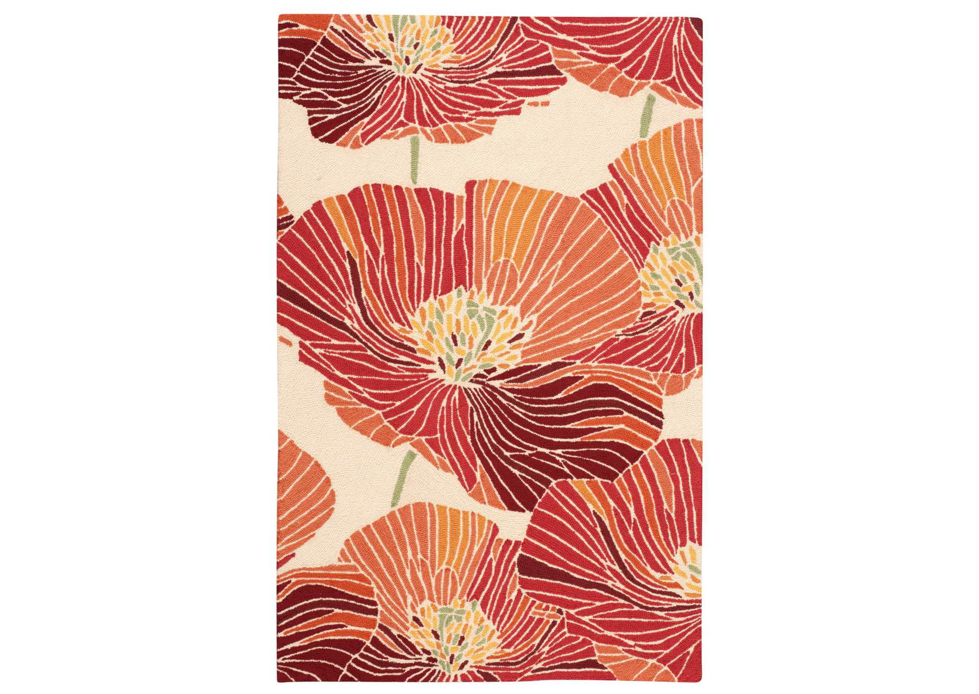 Nourison Fantasy FA24 Orange 4'x6' Area Rug,Nourison