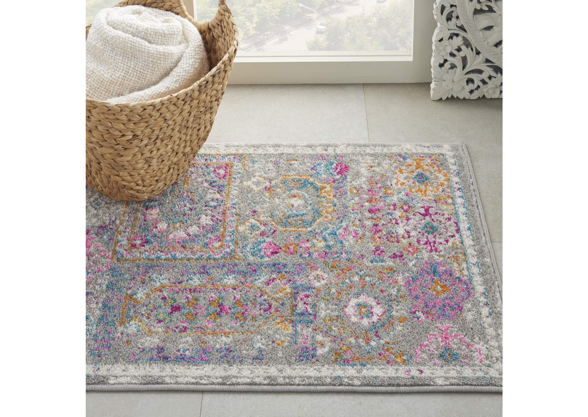 Nourison Passion 2'x3' Grey Multicolor Area Rug,Nourison