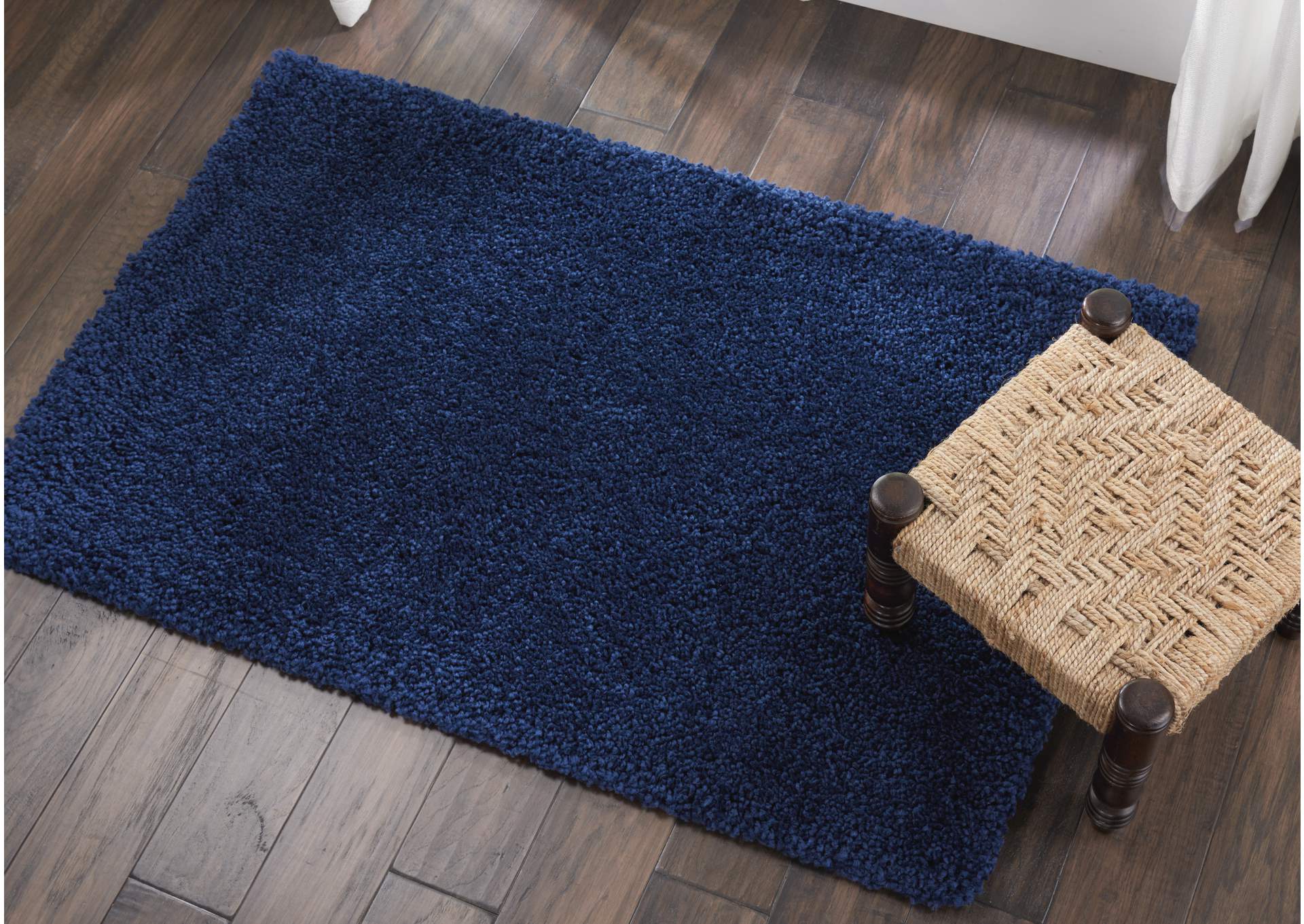 Nourison Malibu Shag MSG01 Dark Blue 3'x4' Area Rug,Nourison