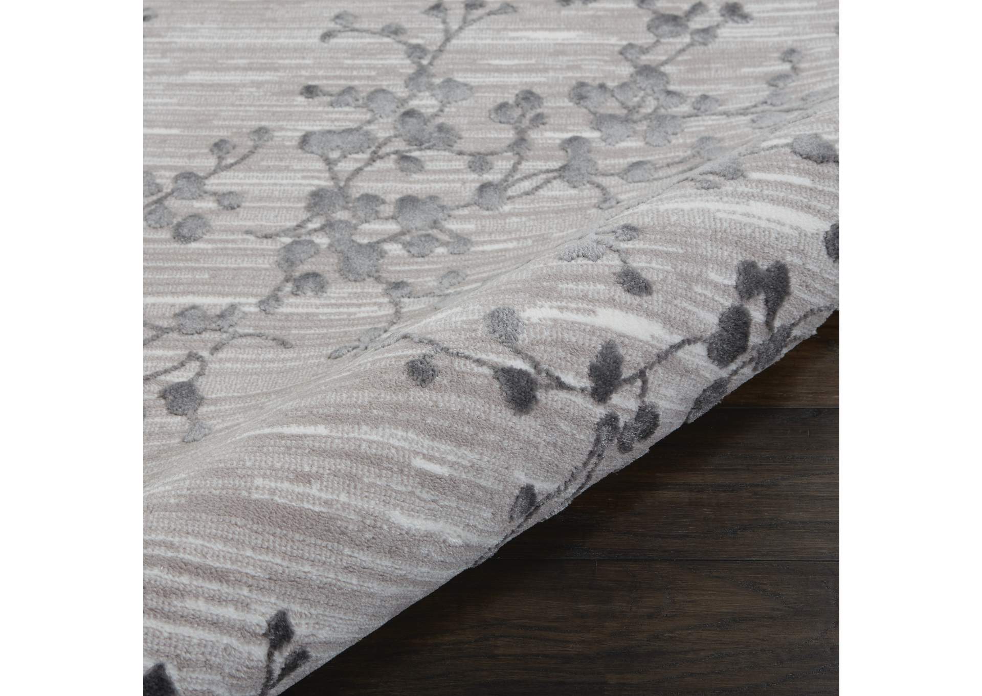 Nourison Urban Chic URC02 Grey 5'x8' Modern botanical Area Rug,Nourison
