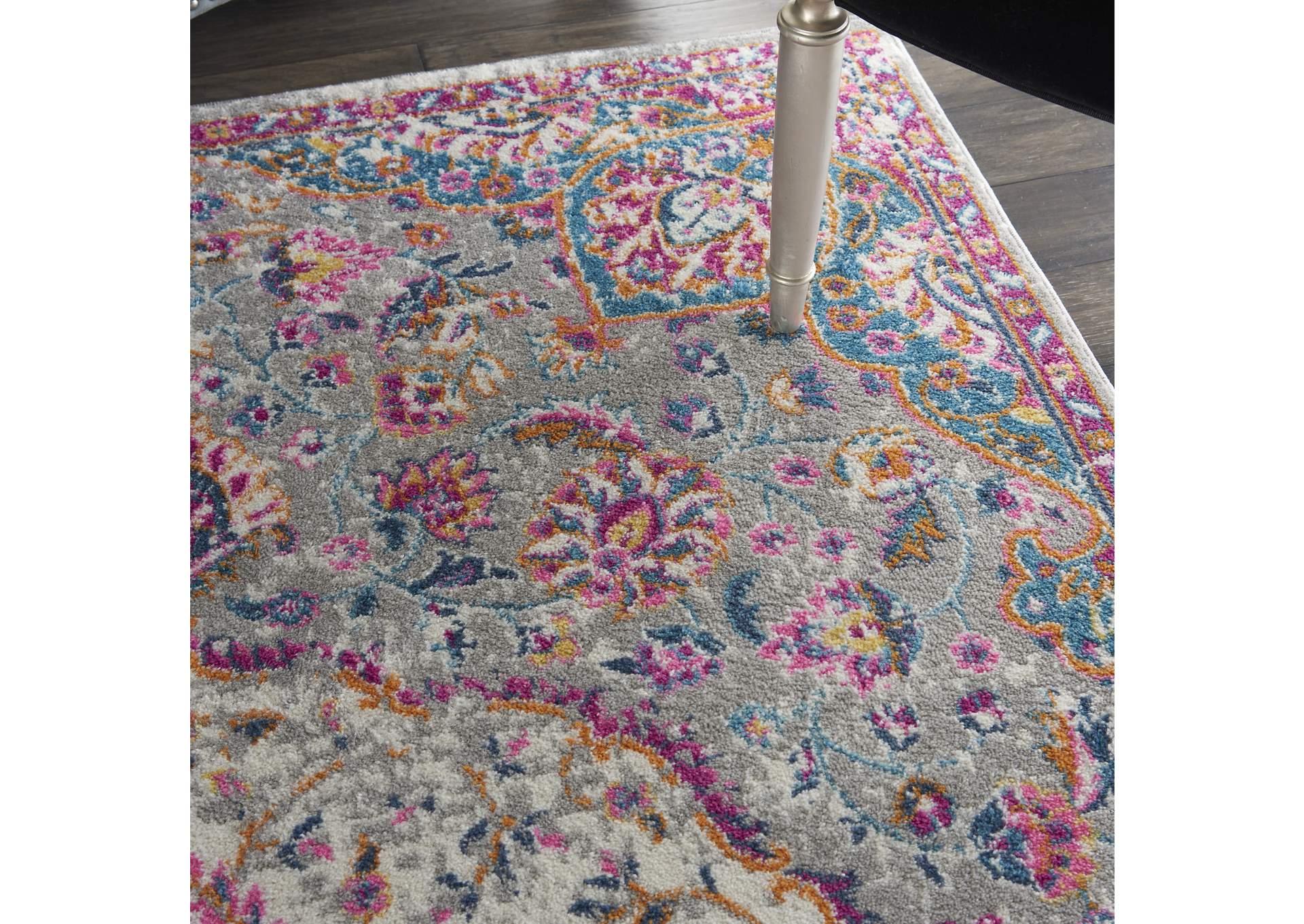 Nourison Passion Bohemian Grey Multi Colored Area Rug,Nourison