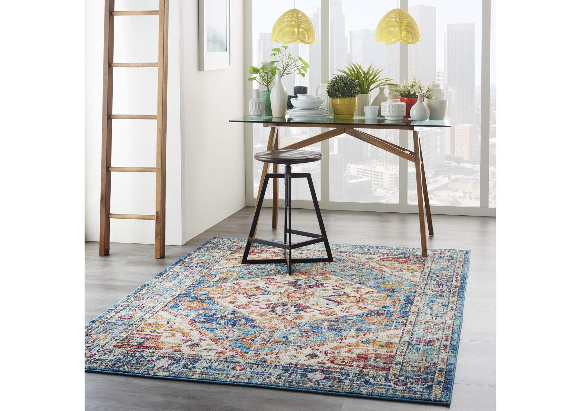 Nourison Passion 4' x 6' Ivory Light Blue Area Rug,Nourison