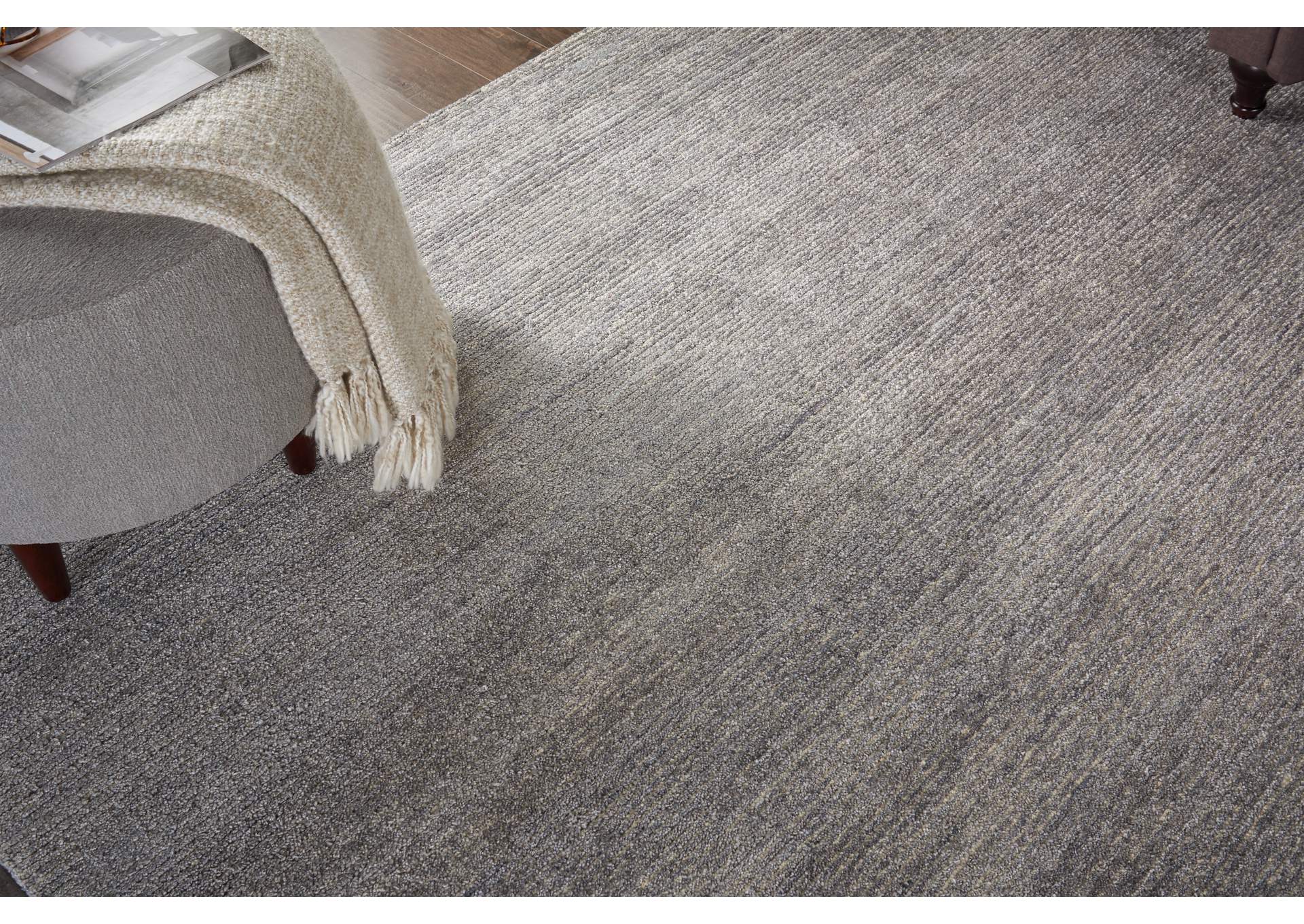 Nourison Weston WES01 Grey 8'x11' Oversized Textured Rug,Nourison