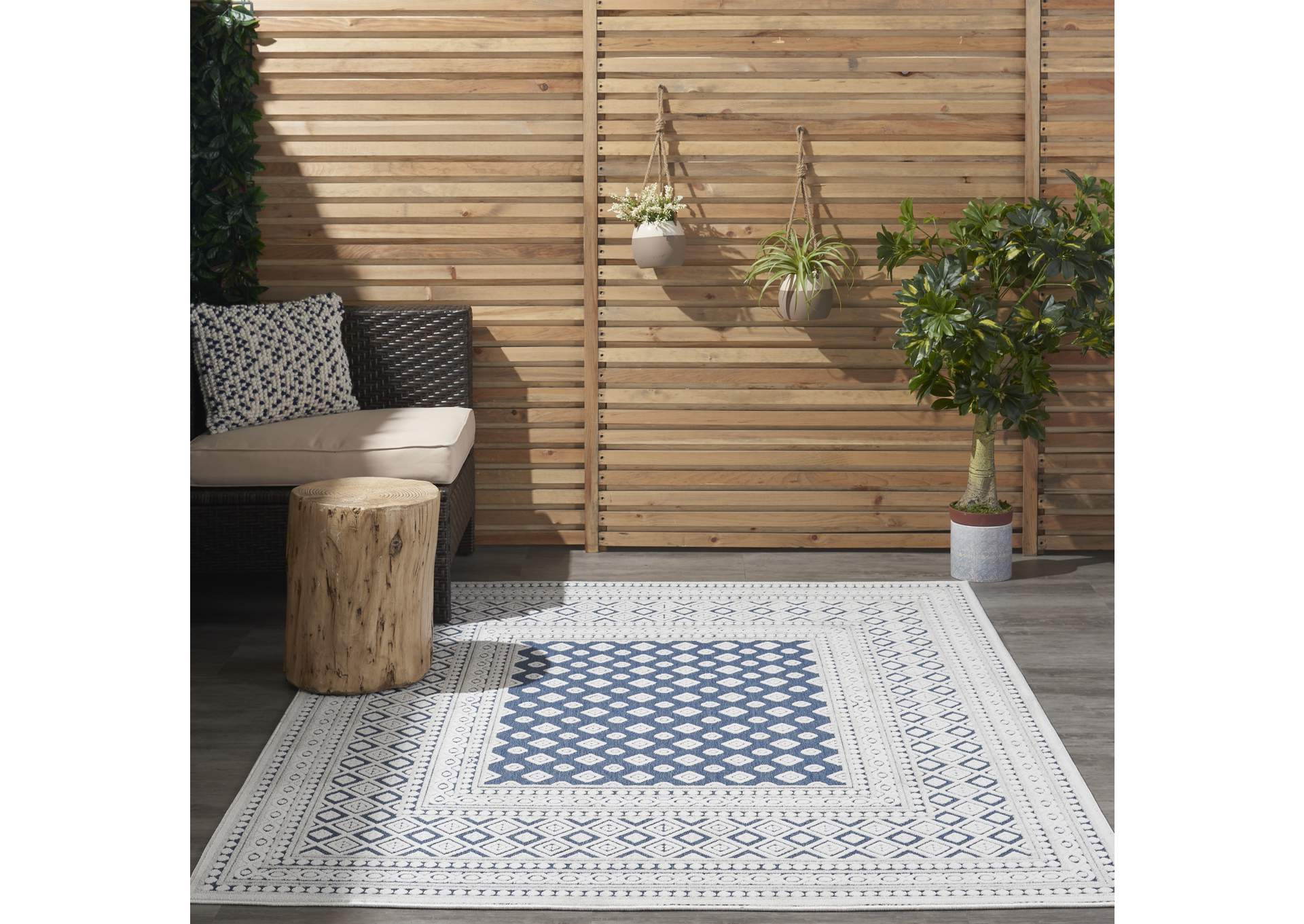 Nourison Key Largo 5'x7' Blue Area Rug,Nourison