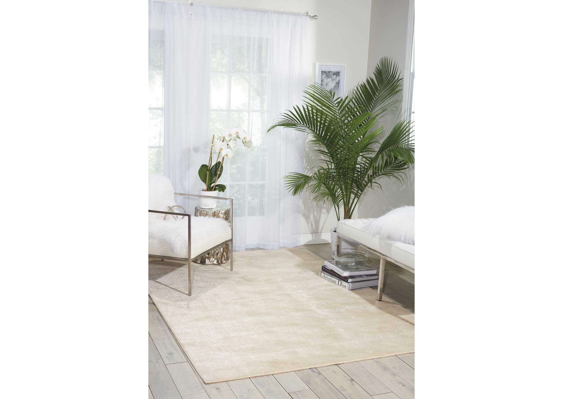 Nourison Starlight STA02 White 4'x6' Area Rug,Nourison