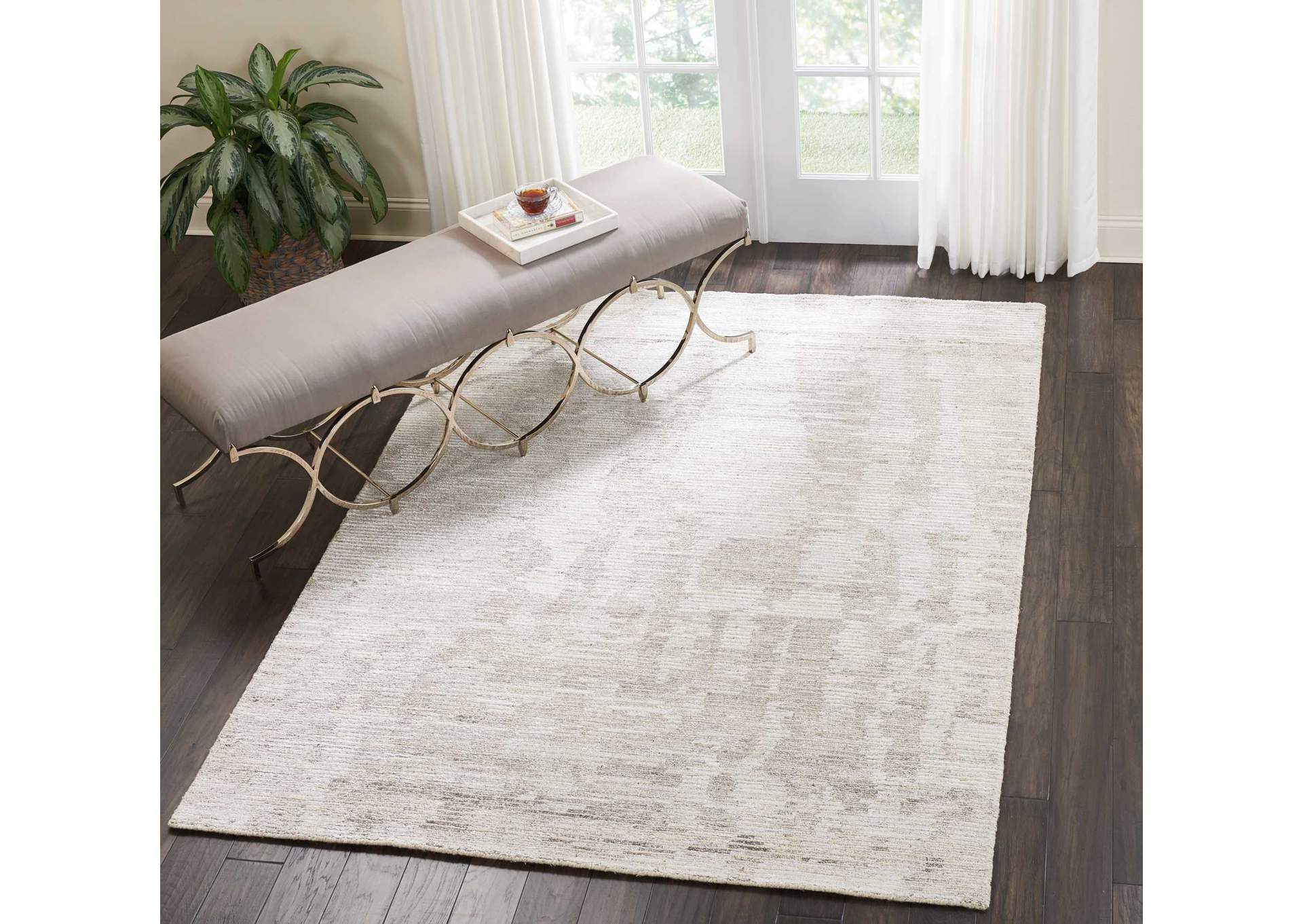 Nourison Ellora ELL01 Grey and White 6'x8' Modern Area Rug,Nourison