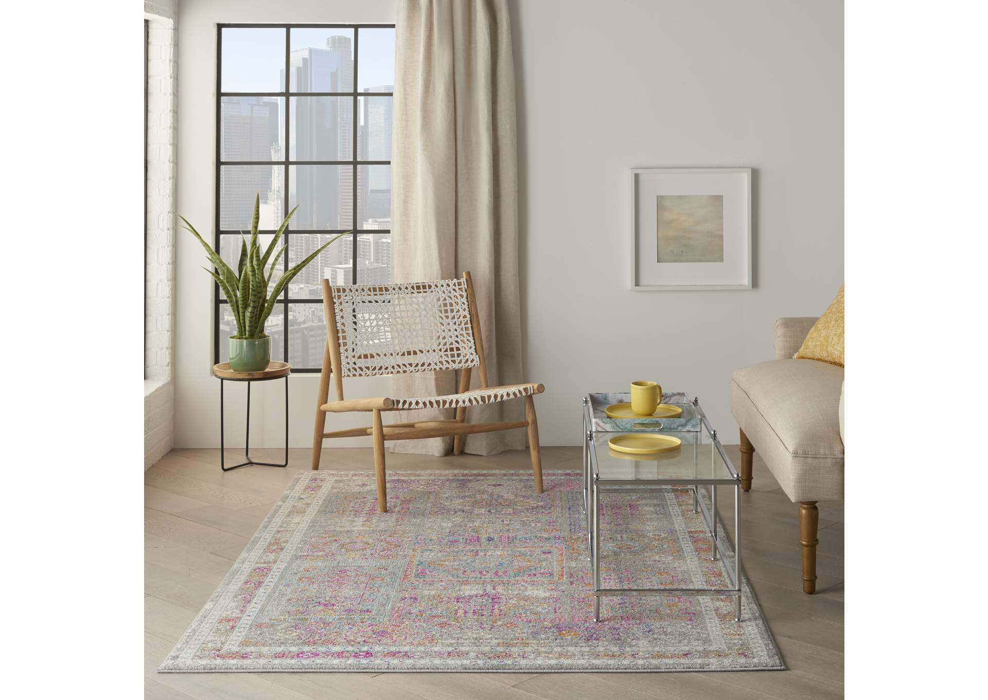Nourison Passion 5'x7' Grey Multicolor Area Rug,Nourison