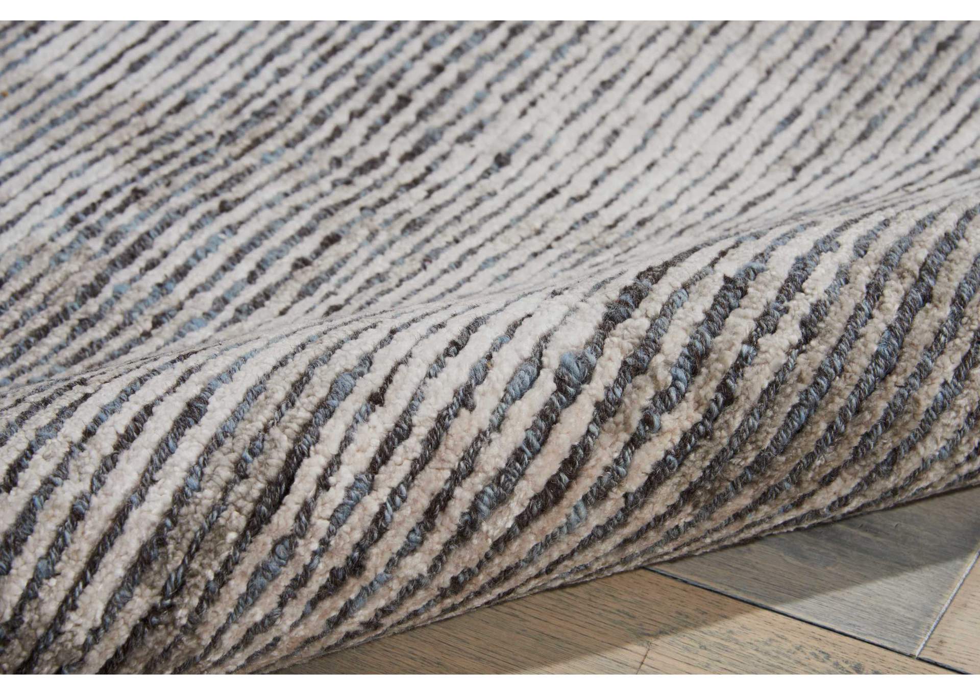 Nourison Ellora ELL03 Slate Grey 9'x12' Oversized Handmade Rug,Nourison