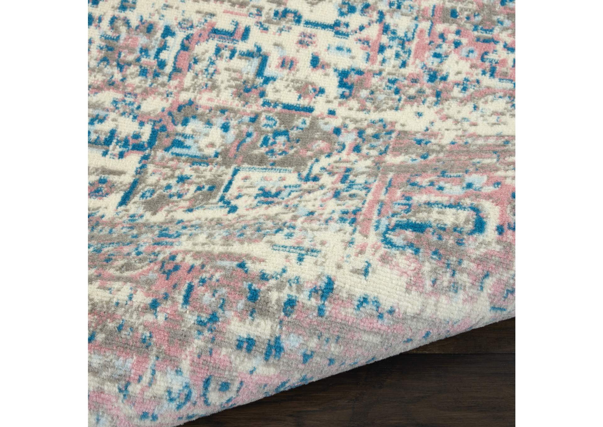 Nourison Grafix GRF14 White and Pink 9'x12' Large Area Rug,Nourison