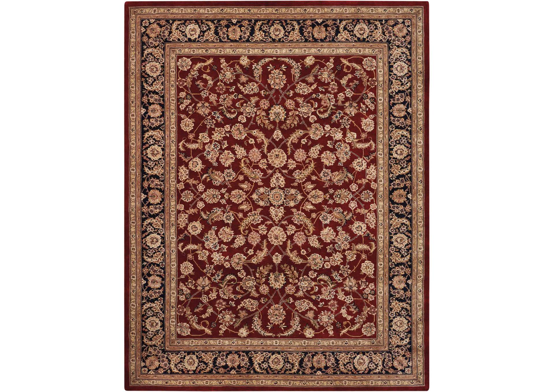 Nourison 2000 2002 Dark Red Multicolor 9'x12' Area Rug,Nourison