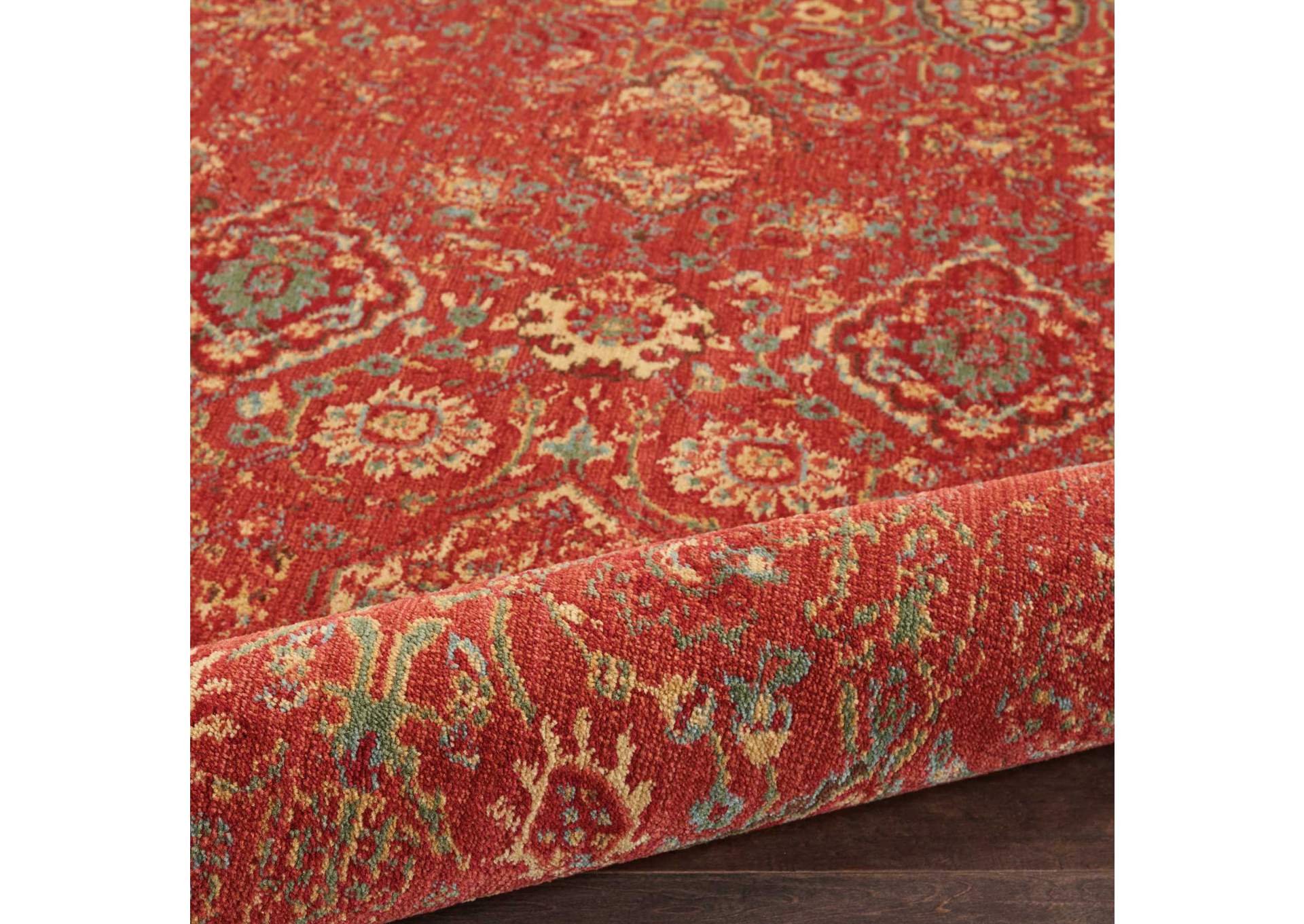 Nourison Somerset ST90 Red 6' Round Oriental Area Rug,Nourison