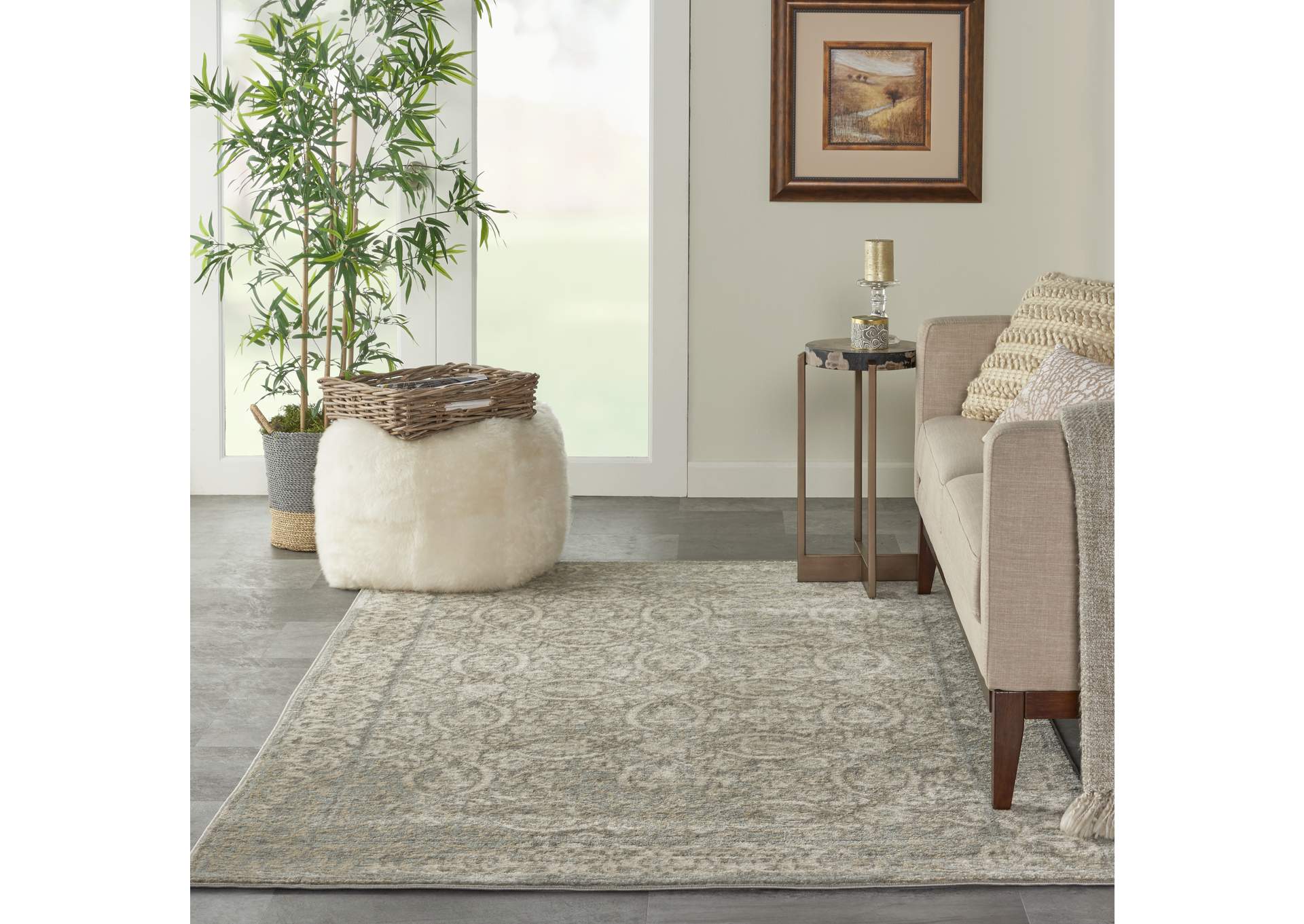 Nourison Euphoria EUP05 Grey 4'x6' Area Rug,Nourison