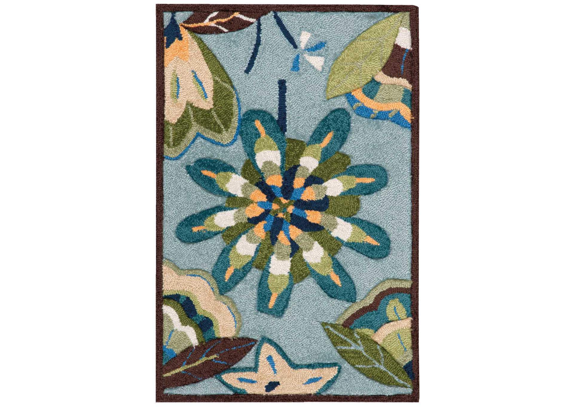Nourison Fantasy 2'x4' Blue Area Rug,Nourison