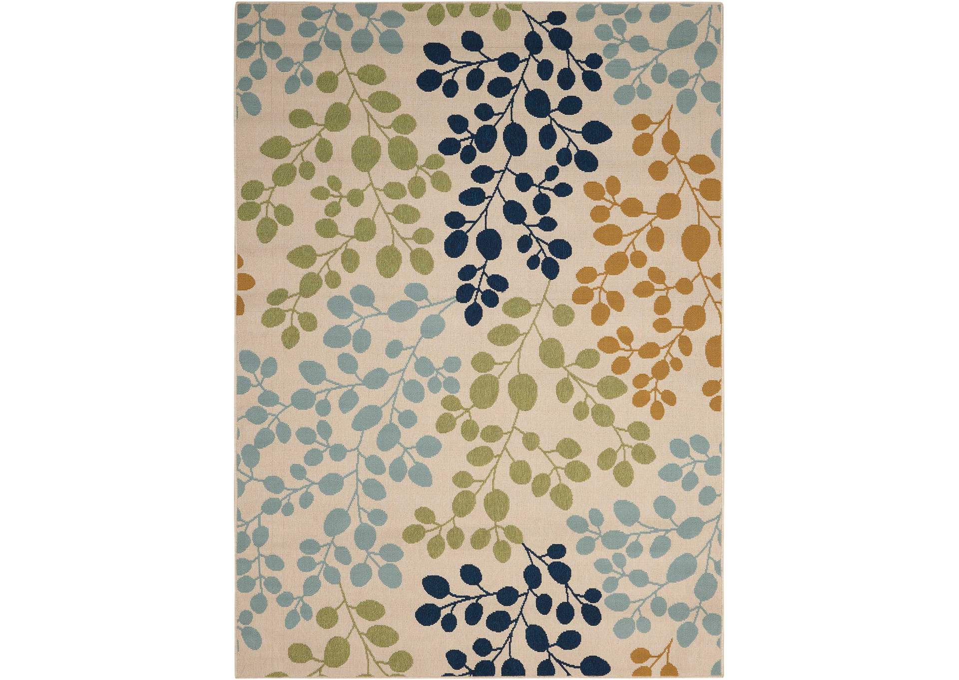 Nourison Caribbean CRB01 White Multicolor 4'x6' Area Rug,Nourison