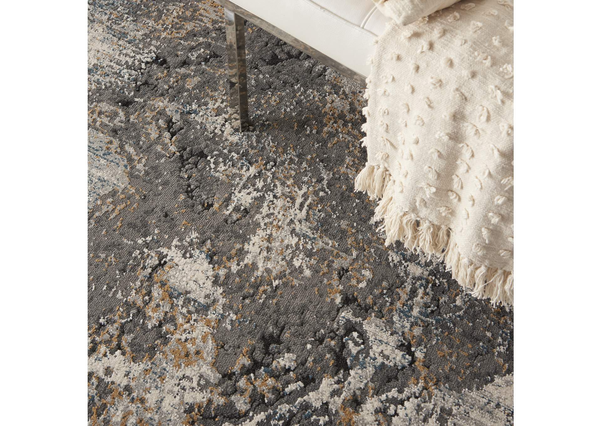 Nourison Tangra 5'x7' Grey Multi Area Rug,Nourison