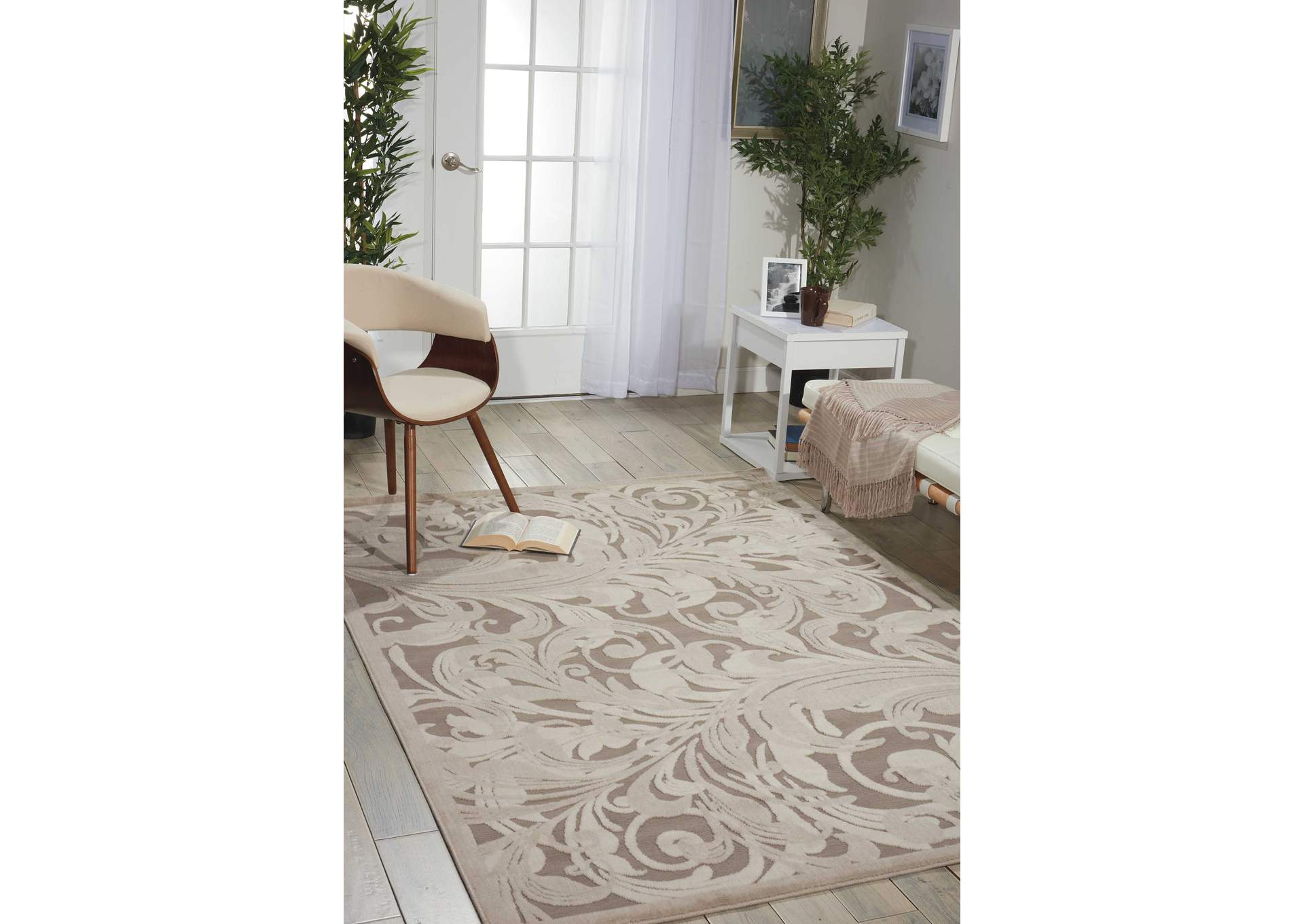 Nourison Graphic Illusions GIL01 Grey 5'x8' Area Rug,Nourison