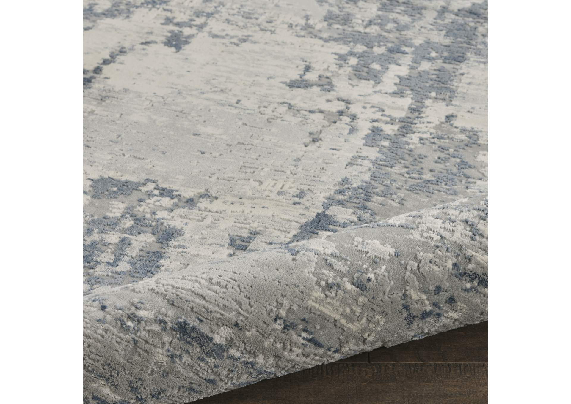 Nourison Rustic Textures RUS10 Blue and Grey 9'x13' Oversized Rug,Nourison
