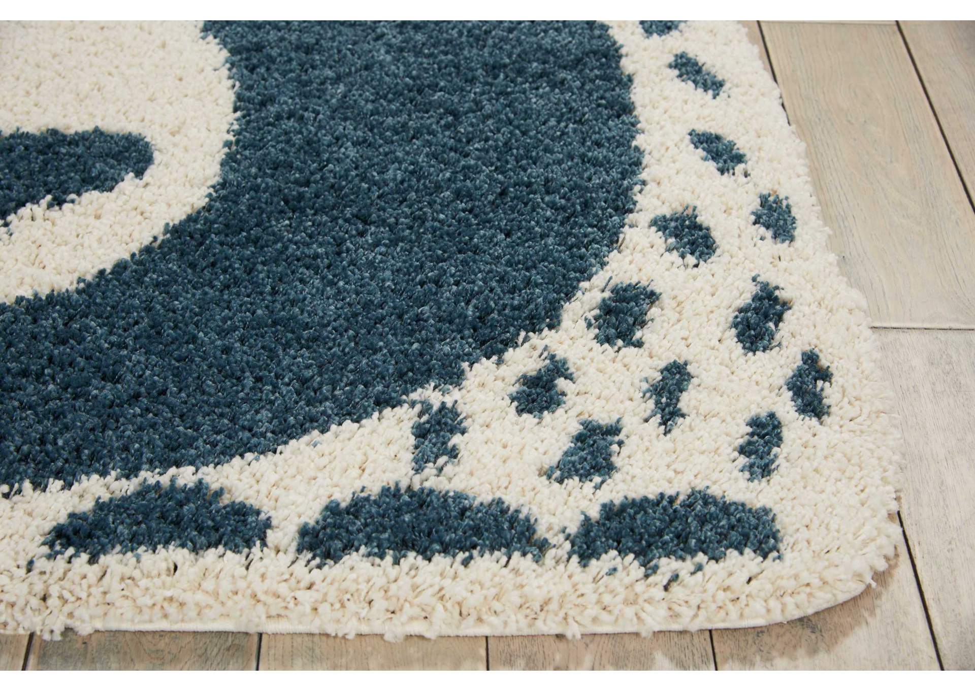 Nourison Hudson DS100 Blue 4' Freeform Area Rug,Nourison